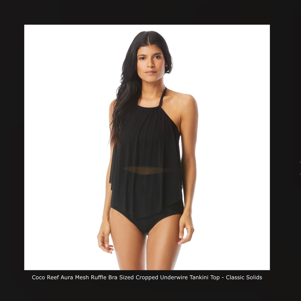 Coco Reef Aura Mesh Cropped Underwire Tankini Top
